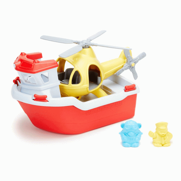 Green Toys Rettungsboot & Hubschrauber 4 Teile