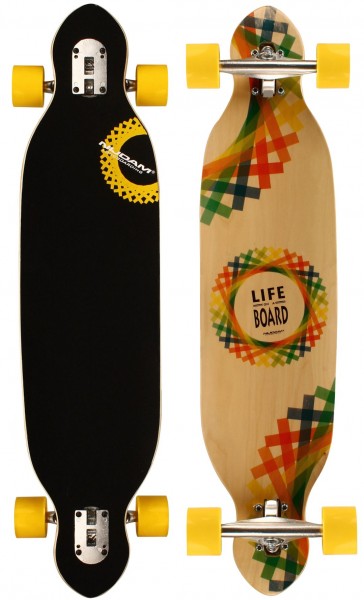 Nijdam Longboard 38" Drop-through Criss Cross 520T-GRB