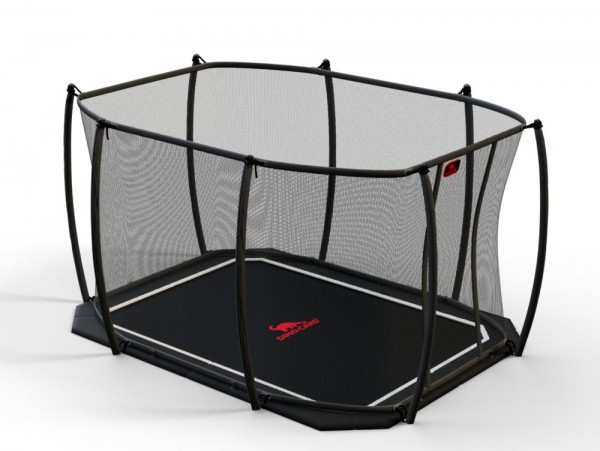 Dino Cars Trampolin Flat Level eckig schwarz