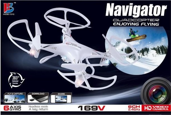 QUADROCOPTER Navigator 169V Drohne mit Kamera, 6 Achsen-GYRO rot