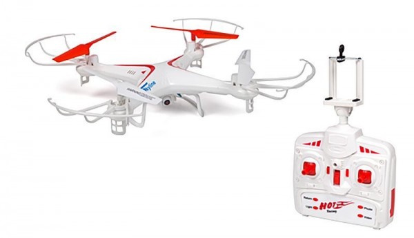 QUADROCOPTER FX-6CI Drohne mit HD-Kamera, 6 Achsen-GYRO, 2.4 GHz, 5-Kanal weiß/rot